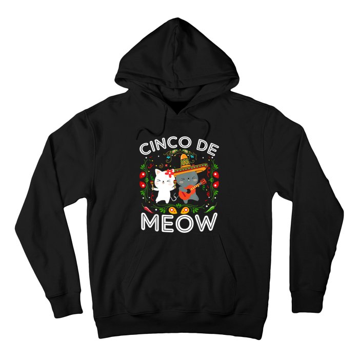 Cinco De Meow Mexican Kawaii Cat Kitten Hoodie