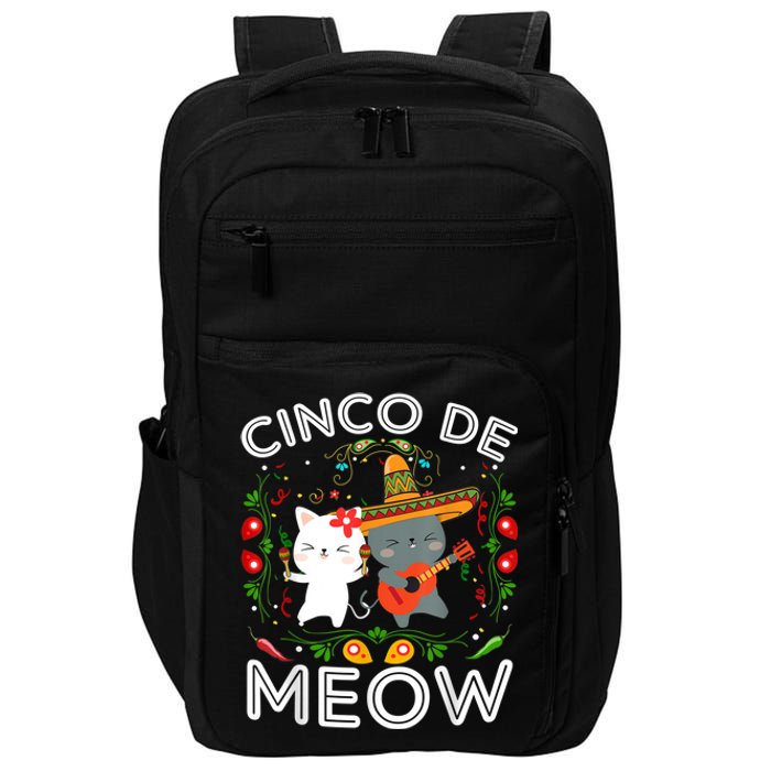 Cinco De Meow Mexican Kawaii Cat Kitten Impact Tech Backpack