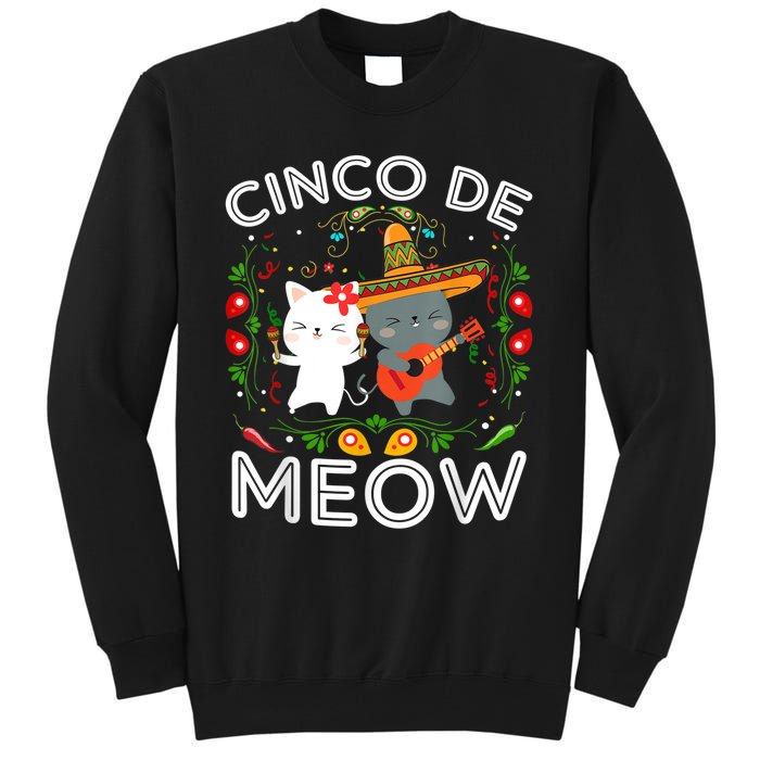 Cinco De Meow Mexican Kawaii Cat Kitten Tall Sweatshirt