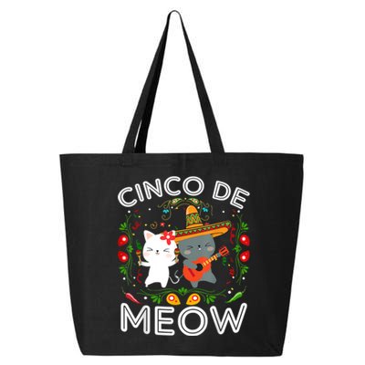 Cinco De Meow Mexican Kawaii Cat Kitten 25L Jumbo Tote