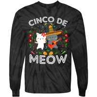 Cinco De Meow Mexican Kawaii Cat Kitten Tie-Dye Long Sleeve Shirt