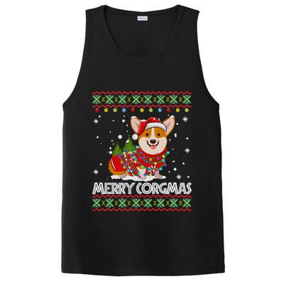 Corgi Dog Merry Corgmas Santa Corgi Ugly Christmas Sweater PosiCharge Competitor Tank