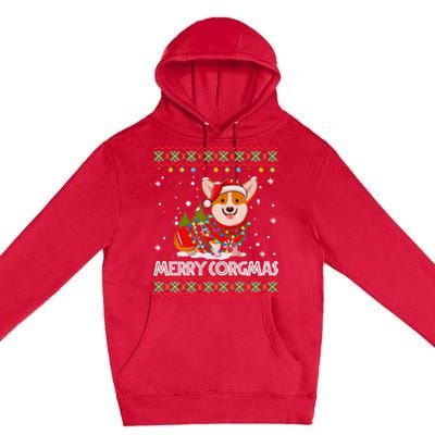 Corgi Dog Merry Corgmas Santa Corgi Ugly Christmas Sweater Premium Pullover Hoodie