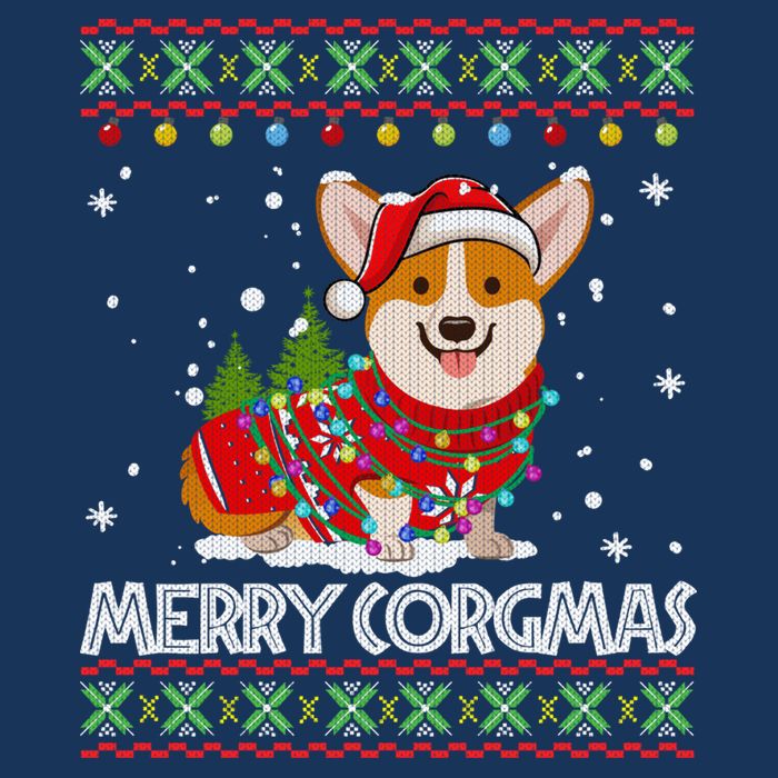 Corgi Dog Merry Corgmas Santa Corgi Ugly Christmas Sweater Cooling Performance Crew T-Shirt