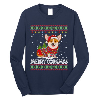 Corgi Dog Merry Corgmas Santa Corgi Ugly Christmas Sweater Long Sleeve Shirt