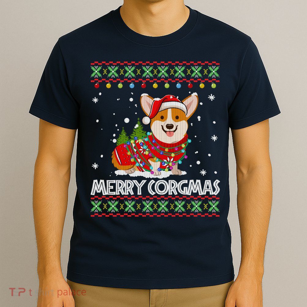 Corgi Dog Merry Corgmas Santa Corgi Ugly Christmas Sweater T-Shirt