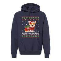 Corgi Dog Merry Corgmas Santa Corgi Ugly Christmas Sweater Premium Hoodie