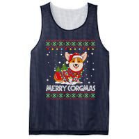 Corgi Dog Merry Corgmas Santa Corgi Ugly Christmas Sweater Mesh Reversible Basketball Jersey Tank