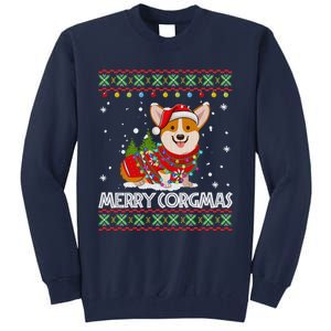 Corgi Dog Merry Corgmas Santa Corgi Ugly Christmas Sweater Tall Sweatshirt