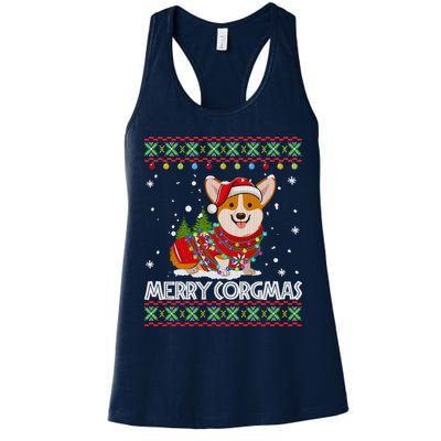 Corgi Dog Merry Corgmas Santa Corgi Ugly Christmas Sweater Womens Tank Top