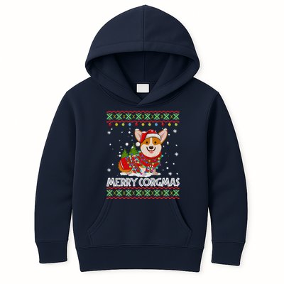 Corgi Dog Merry Corgmas Santa Corgi Ugly Christmas Sweater Kids Hoodie
