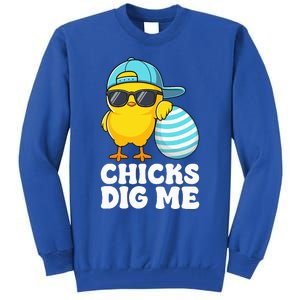 Chicks Dig Me Easter Happy Easter Funny Tall Sweatshirt