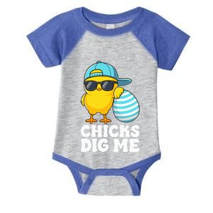 Chicks Dig Me Easter Happy Easter Funny Infant Baby Jersey Bodysuit