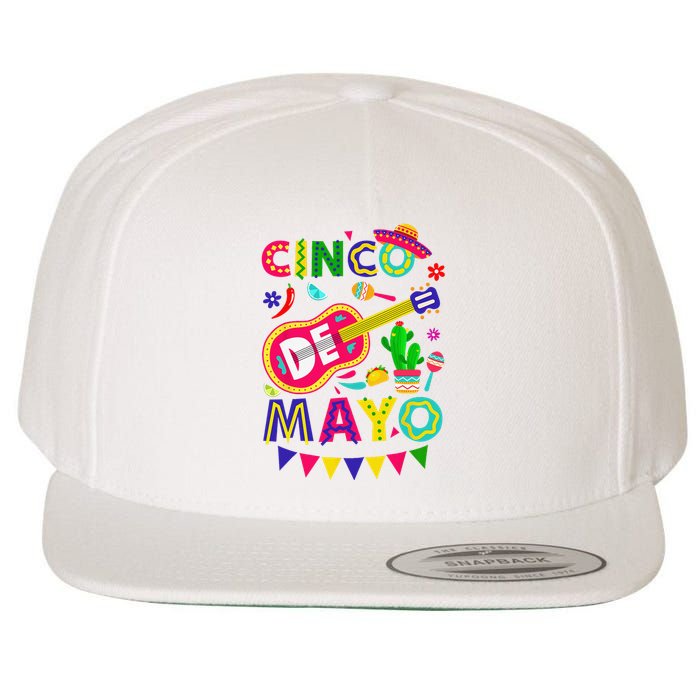 Cinco De Mayo Mexican Fiesta 5 De Mayo Funny Cinco de Mayo Wool Snapback Cap