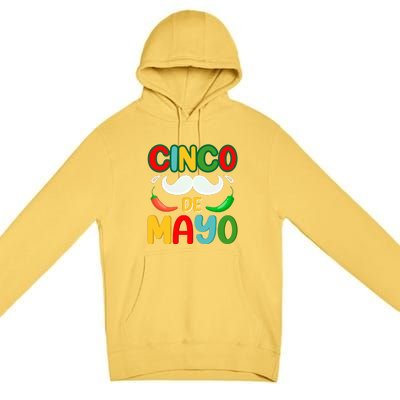 Cinco De Mayo Unny Beard Gift Premium Pullover Hoodie