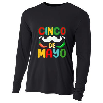 Cinco De Mayo Unny Beard Gift Cooling Performance Long Sleeve Crew