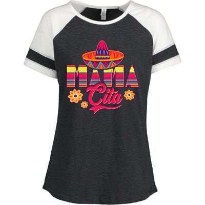 Cinco De Mayo Mama Cita Enza Ladies Jersey Colorblock Tee