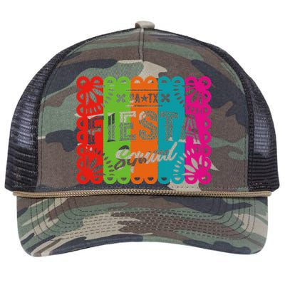 Cinco De Mayo 2024 Fiesta Squad Fiesta San Antonio Texas Retro Rope Trucker Hat Cap