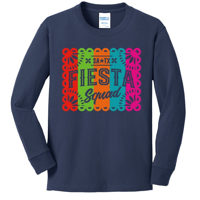 Cinco De Mayo 2024 Fiesta Squad Fiesta San Antonio Texas Kids Long Sleeve Shirt