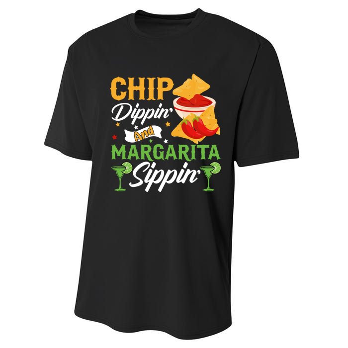 Cinco De Mayo Chip Dippin And Margarita Sippin Performance Sprint T-Shirt