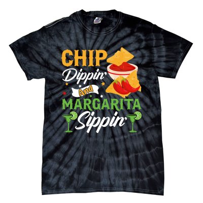 Cinco De Mayo Chip Dippin And Margarita Sippin Tie-Dye T-Shirt