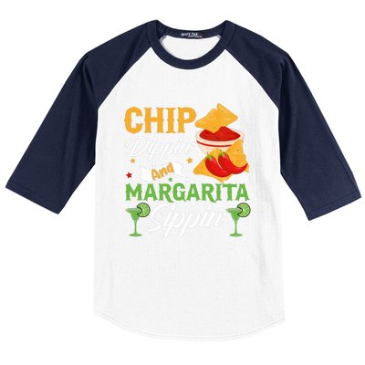 Cinco De Mayo Chip Dippin And Margarita Sippin Baseball Sleeve Shirt