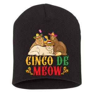 CINCO DE MEOW FUNNY CINCO DE MAYO Cat Short Acrylic Beanie