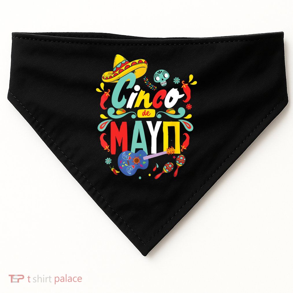 Cinco De Mayo Fiesta Surprise Camisa 5 De Mayo Viva Mexico USA-Made Doggie Bandana