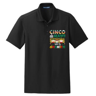 Cinco De Mayo With My Gnomies Mexican Gnome Lovers T Dry Zone Grid Polo