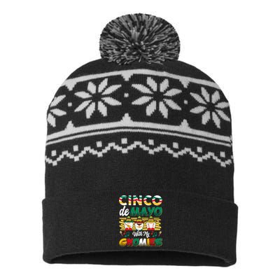 Cinco De Mayo With My Gnomies Mexican Gnome Lovers T USA-Made Snowflake Beanie