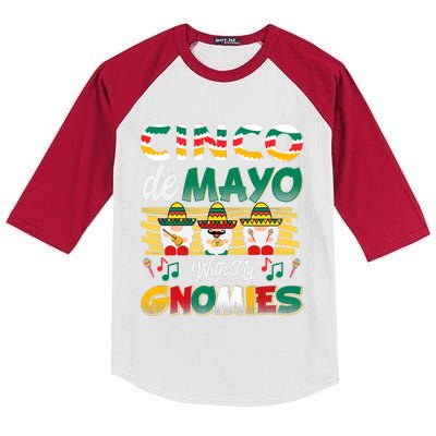 Cinco De Mayo With My Gnomies Mexican Gnome Lovers T Kids Colorblock Raglan Jersey