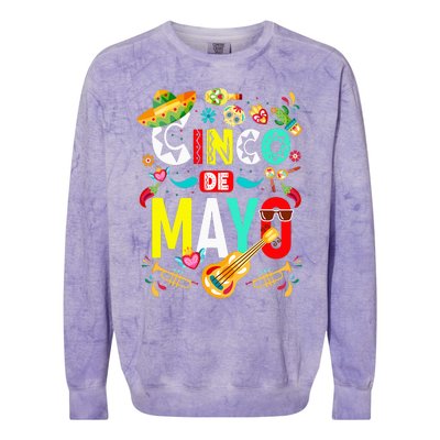 Cinco De Mayo Mexican Fiesta 5 De Mayo Colorblast Crewneck Sweatshirt