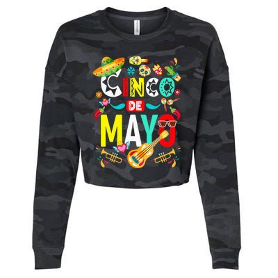 Cinco De Mayo Mexican Fiesta 5 De Mayo Cropped Pullover Crew