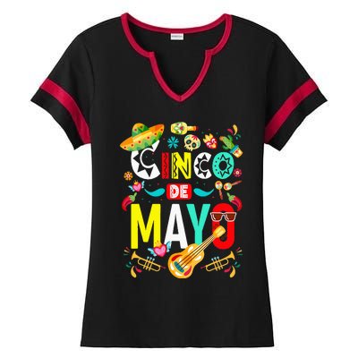 Cinco De Mayo Mexican Fiesta 5 De Mayo Ladies Halftime Notch Neck Tee