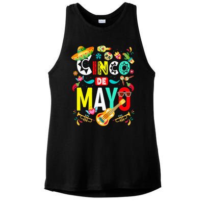 Cinco De Mayo Mexican Fiesta 5 De Mayo Ladies PosiCharge Tri-Blend Wicking Tank