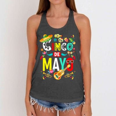 Cinco De Mayo Mexican Fiesta 5 De Mayo Women's Knotted Racerback Tank