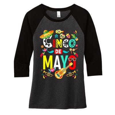 Cinco De Mayo Mexican Fiesta 5 De Mayo Women's Tri-Blend 3/4-Sleeve Raglan Shirt