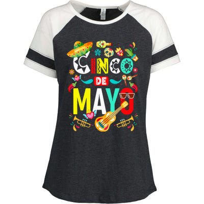 Cinco De Mayo Mexican Fiesta 5 De Mayo Enza Ladies Jersey Colorblock Tee