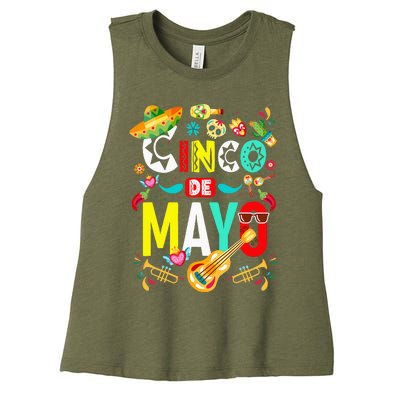 Cinco De Mayo Mexican Fiesta 5 De Mayo Women's Racerback Cropped Tank