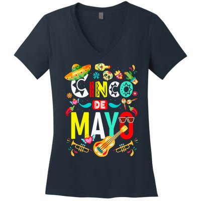 Cinco De Mayo Mexican Fiesta 5 De Mayo Women's V-Neck T-Shirt