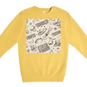 Cinco De Mayo Fiesta Pattern Premium Crewneck Sweatshirt