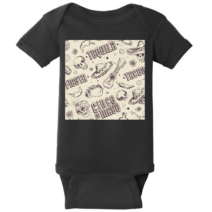 Cinco De Mayo Fiesta Pattern Baby Bodysuit