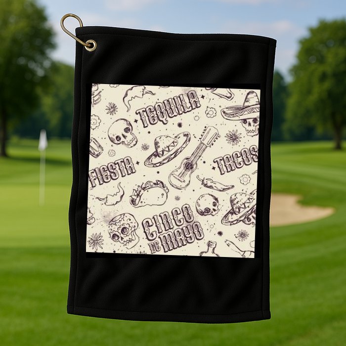Cinco De Mayo Fiesta Pattern Golf Towel