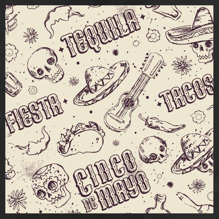 Cinco De Mayo Fiesta Pattern Golf Towel