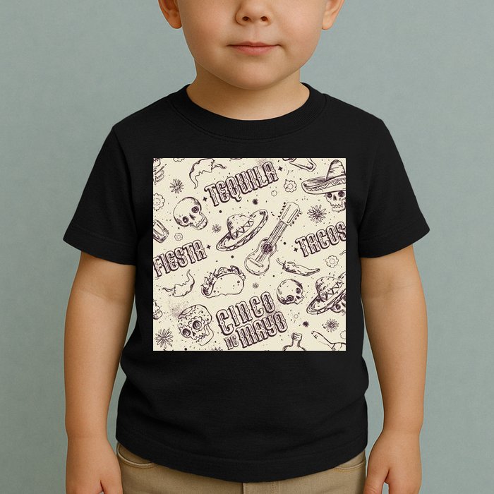 Cinco De Mayo Fiesta Pattern Toddler T-Shirt