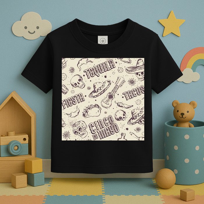 Cinco De Mayo Fiesta Pattern Toddler T-Shirt