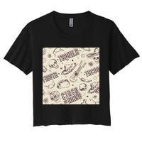 Cinco De Mayo Fiesta Pattern Women's Crop Top Tee