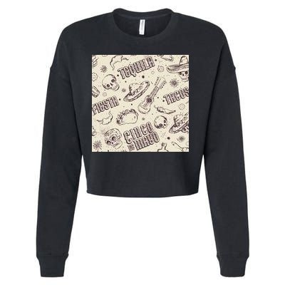 Cinco De Mayo Fiesta Pattern Cropped Pullover Crew