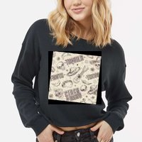 Cinco De Mayo Fiesta Pattern Cropped Pullover Crew