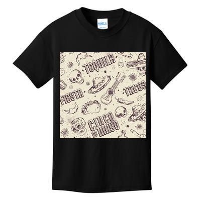 Cinco De Mayo Fiesta Pattern Kids T-Shirt